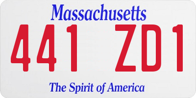 MA license plate 441ZD1