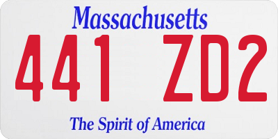 MA license plate 441ZD2