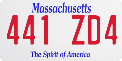 MA license plate 441ZD4