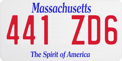 MA license plate 441ZD6