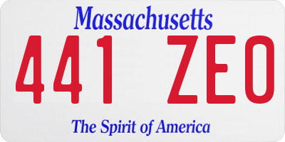 MA license plate 441ZE0