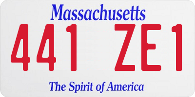 MA license plate 441ZE1