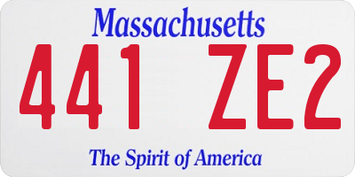 MA license plate 441ZE2