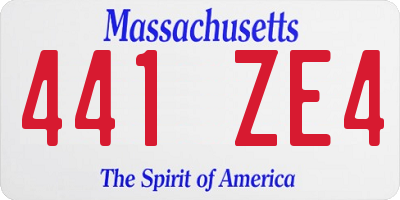 MA license plate 441ZE4