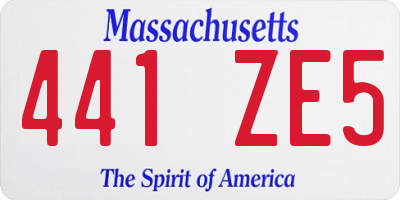MA license plate 441ZE5