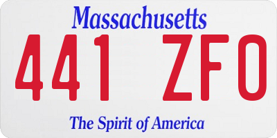 MA license plate 441ZF0