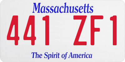 MA license plate 441ZF1