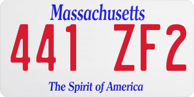 MA license plate 441ZF2