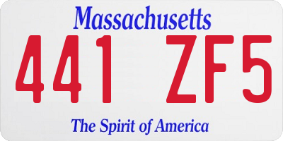 MA license plate 441ZF5