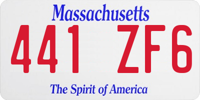 MA license plate 441ZF6