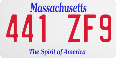 MA license plate 441ZF9