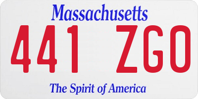 MA license plate 441ZG0
