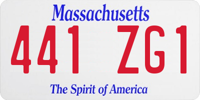 MA license plate 441ZG1