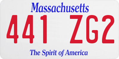 MA license plate 441ZG2