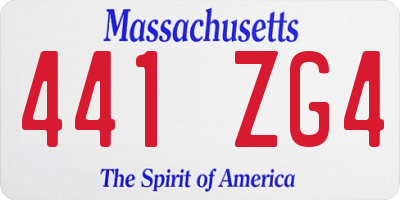 MA license plate 441ZG4