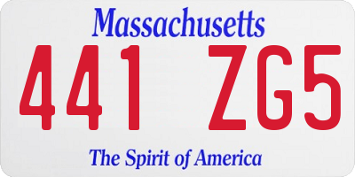 MA license plate 441ZG5