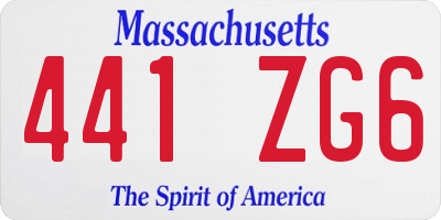 MA license plate 441ZG6