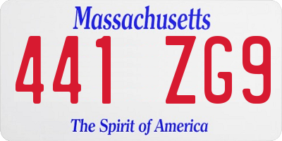 MA license plate 441ZG9