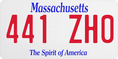 MA license plate 441ZH0