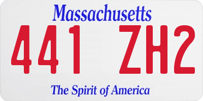 MA license plate 441ZH2