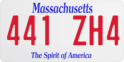 MA license plate 441ZH4