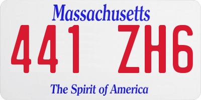 MA license plate 441ZH6