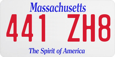 MA license plate 441ZH8