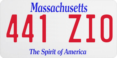 MA license plate 441ZI0