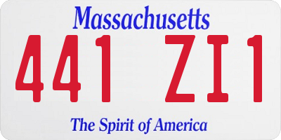 MA license plate 441ZI1