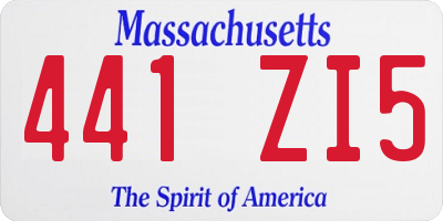 MA license plate 441ZI5