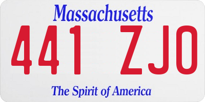 MA license plate 441ZJ0