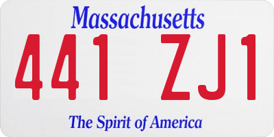 MA license plate 441ZJ1