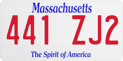 MA license plate 441ZJ2