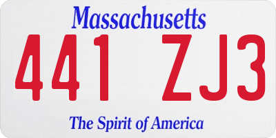 MA license plate 441ZJ3