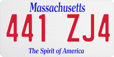 MA license plate 441ZJ4