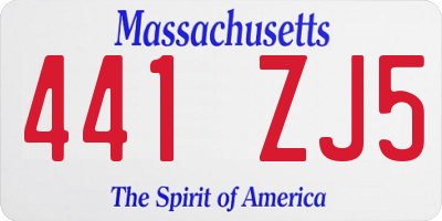 MA license plate 441ZJ5