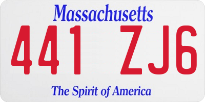 MA license plate 441ZJ6