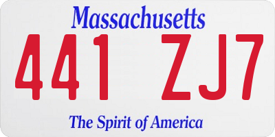 MA license plate 441ZJ7