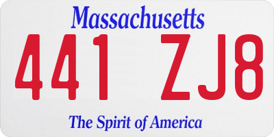 MA license plate 441ZJ8
