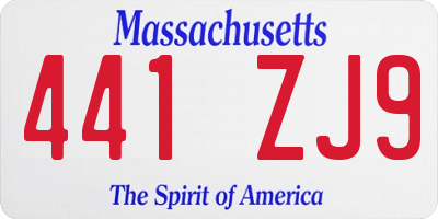 MA license plate 441ZJ9