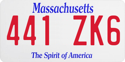 MA license plate 441ZK6