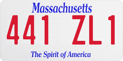 MA license plate 441ZL1