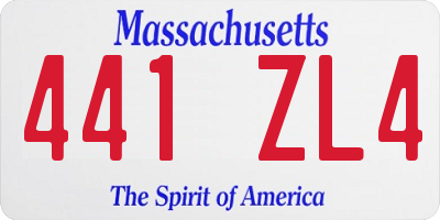 MA license plate 441ZL4