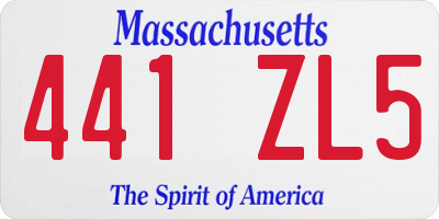 MA license plate 441ZL5