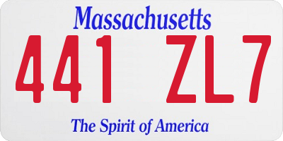 MA license plate 441ZL7