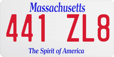 MA license plate 441ZL8