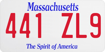 MA license plate 441ZL9