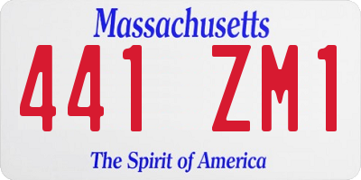 MA license plate 441ZM1