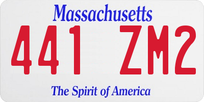 MA license plate 441ZM2