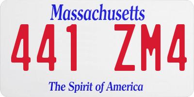 MA license plate 441ZM4